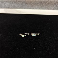 10K Opal Tear Drop Dangle Earrings Yellow Gold 0.56g Length 16.3mm Width 4.22mm
